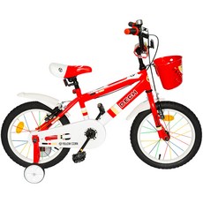 옐로우콘 아동용 데크 네발 보조 바퀴 자전거 16형 80% 조립배송, 레드, 110cm, 1개