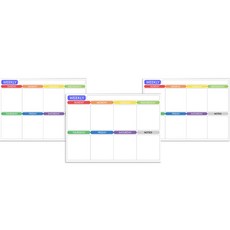 Nornor彩虹週間月間記事磁吸式日程表週間 3入, 單色