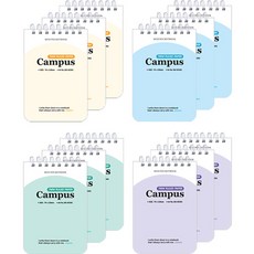 misoro 1200 校園 PP 上翻筆記本 4種 x 3入組 2301 80張, 黃色, 藍色, 薄荷綠, 紫色, 1套