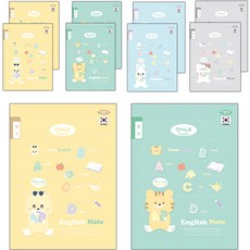 PENPIA 800小學裝訂1~6英文筆記本, 隨機出貨, 10個