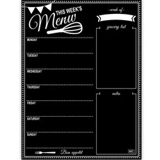 노르노르 주간 계획표 자석 붙이는 일정표, 블랙, 1개