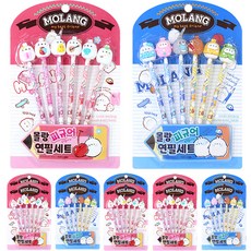 MOLANG 萌浪兔 最佳公仔鉛筆 6個入*2種*6入組 B, 1組, 粉色, 藍色
