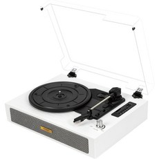 아이리버 충전식 무선 LP 턴테이블 시티팝, IBLP-W10, 화이트우드 + 블랙