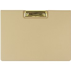 FENICE STUDIO PU A4 金屬文件夾板, 1個, 米色