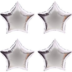 joyparty 星星鋁箔氣球 60cm, 4個, 銀色