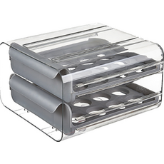 solve living 層架型冰箱雞蛋新鮮保存整理盒 2層, 灰色的