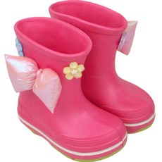 Cocobrain 女童氣球蝴蝶結粉色雨靴