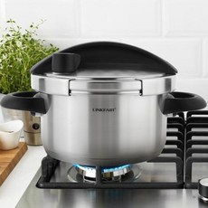 링크페어 포스코 304 스테인레스 압력 냄비밥솥 6인용, 3L, 블랙