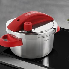 링크페어 포스코 304 스테인레스 압력 냄비밥솥 6인용, 3L, 레드