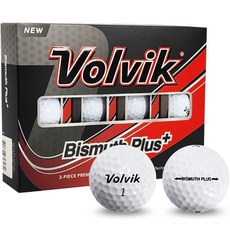 Volvik Bismuth Plus高爾夫3層球, 12個, 白色, 1盒