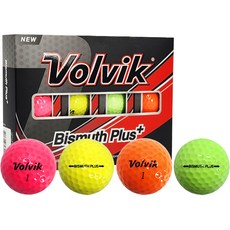 Volvik Bismuth Plus 3層高爾夫球 4色 x 3入組, 粉紅色 + 黃色 + 橘色 + 綠色, 12入, 1套