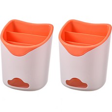 또와꿍 가정용 물빠짐 수저통 수저, 오렌지, 2개