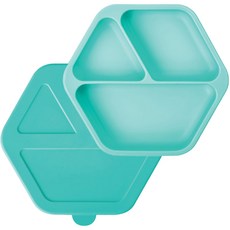 타이니트윙클 실리콘 아기 흡착식판 + 뚜껑 세트, 민트, 1세트