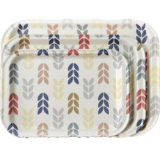 Kara&Home 葉子方形托盤 3件組, 混合色, 1套