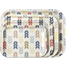 CALLA&Home 葉子方形託盤4件組, 混合顏色, 1套