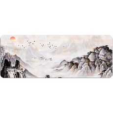 Life Sweet 東洋畫藝術感性寬版書桌鍵盤長桌墊 900 x 400 x 2 mm, C-07, 1個