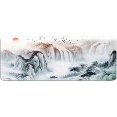 Life Sweet 東洋畫藝術感性寬版書桌鍵盤長桌墊 900 x 400 x 2 mm, C-18, 1個