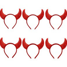 Party09 亮片惡魔髮箍, 6個, 紅色