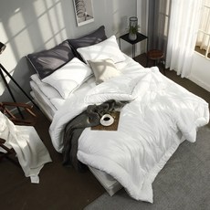 簡約素色柔軟包覆薄被, 白色