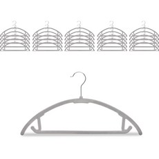 MF MAGIC HOUSE Morapel 圓弧絲絨防肩角魔法防滑衣架, 50個, 灰色