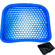 WELAX 涼感果凍蜂巢矽膠坐墊+收納袋, 藍色