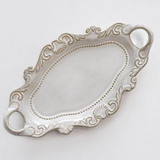 Cozy Table 復古巴洛克風手柄盤, 1個, 米色