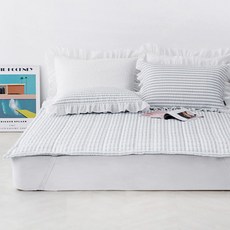 amante Polaris直條紋波浪泡泡紗薄墊, 灰色