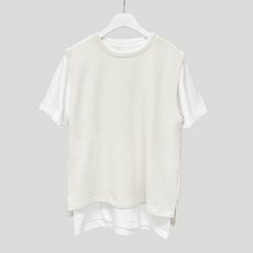 HIHOO 圓領針織背心+棉質短袖T恤組合 HE2035