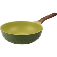 포시즌 국산 올리브그린 우드 인덕션 궁중팬, 32cm, 1개