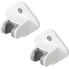 solve living 簡易蓮蓬頭萬向可調角度吸盤式支架掛勾, 白色, 2個