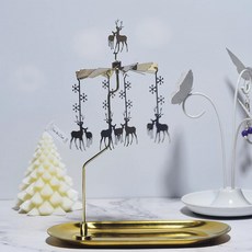 藍色生活 附掛飾馴鹿燭台, 金色