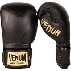 VENUM Giant 2.0 Pro拳擊手套雙手穿戴魔鬼氈型, 黑+黑+金