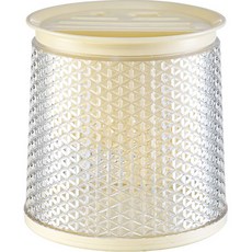 Simplicity 梳齒紋透明旋轉瀝水餐具筒, 奶油色, 1個