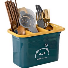 Simplicity 可分離式熊貓餐具筒附瀝水盤, 1個, 藍色