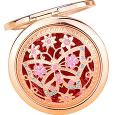 Double J復古雙面迷你手鏡, 玫瑰金, 1個