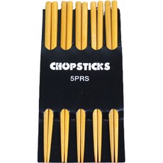 原木料理筷5入組, 混色, 5個