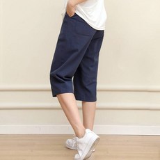 TURNKEY 男女皆宜棉質鬆緊帶七分寬鬆褲 SP-5307