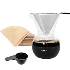KALDIN 手沖咖啡簡易組合包 + 濾紙 50入 + 量匙套組 KN-02F, 手沖咖啡 + 濾紙 50入 + 量匙, 460ml, 1套