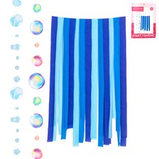 PARTYSHOW 派對彩帶 + 水滴拉旗組合, 藍天(派對彩帶), 水藍色, 極光(拉旗), 1套