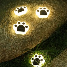 Jaber太陽能LED腳印階梯燈扶手燈, 黃光色, 4個