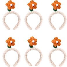 LivingDA 花朵髮箍 Boseul, 6個, 橘色