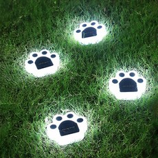 Jaber太陽能LED腳印階梯燈扶手燈, 白色, 4個