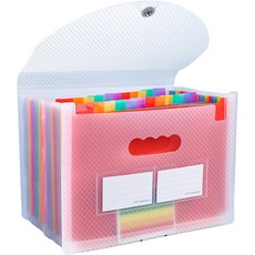 DOnG-A Pms 高級格紋封面彩虹索引A4文件夾, 25格 透明, 1個