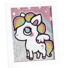 居家裝飾含相框兒童角色寶石十字繡 25 獨角獸, 混色, 1個