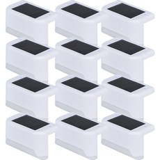 Javer太陽能LED階梯照明護欄燈庭院照明 白色, 12個, 黃光色