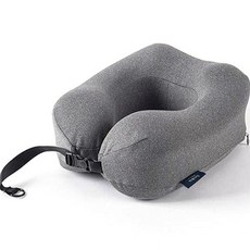 Harumidam 旅行飛機便攜式記憶海綿頸枕, 深灰色, 1個