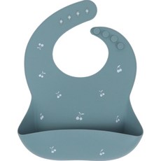 Organic Factory 孩童用矽膠吃飯圍兜兜, 霧藍色, 1個