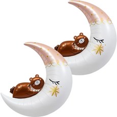 小熊月亮氣球, 2個, 混合顏色