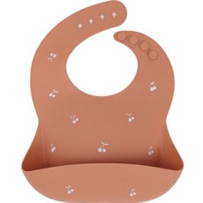 Organic Factory 孩童用矽膠吃飯圍兜兜, 杏, 1個