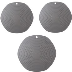 natureahn 電磁爐專用矽膠保護墊 小款2入 + 大款組合, 炭灰色, 1套